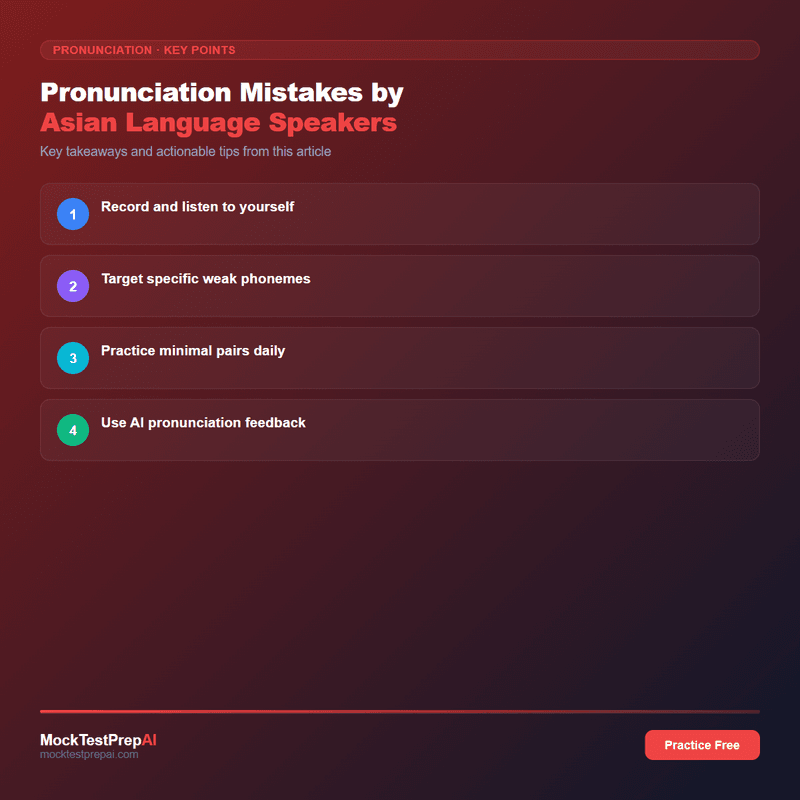 Pronunciation Mistakes by Asian Language Speakers infographic