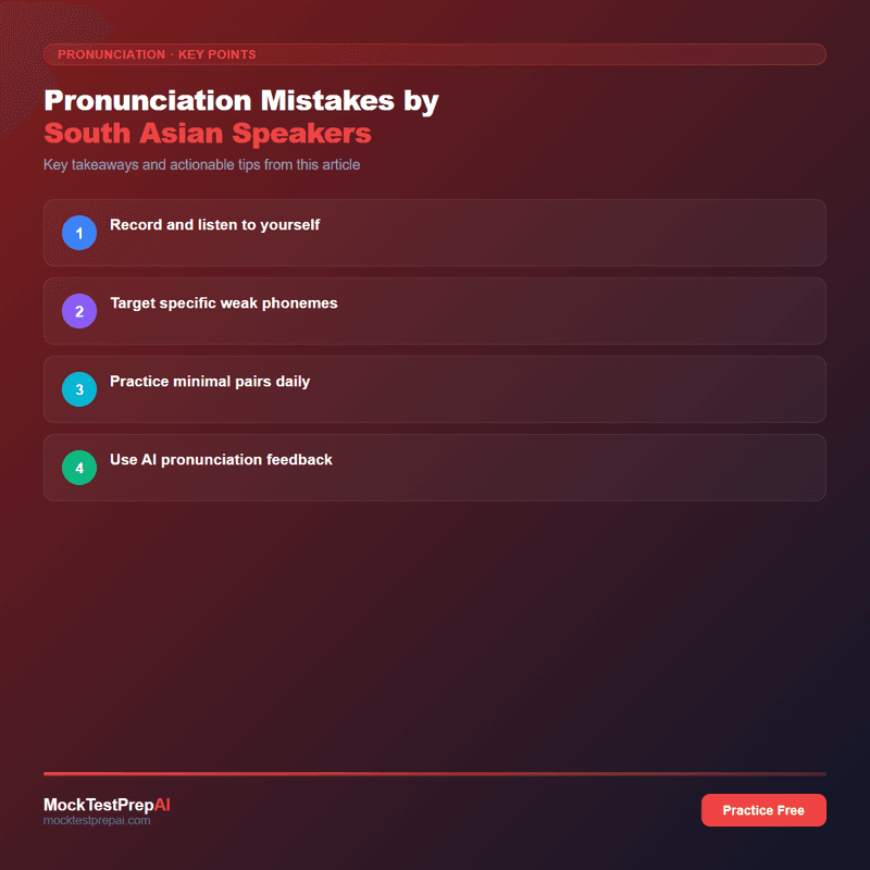 Pronunciation Mistakes by South Asian Speakers infographic