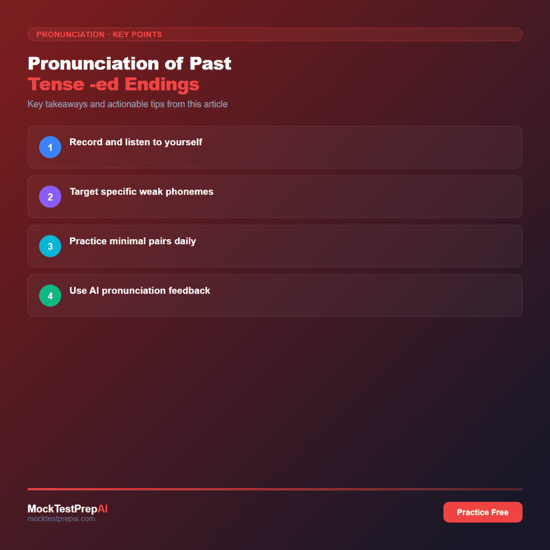 Pronunciation of Past Tense -ed Endings infographic