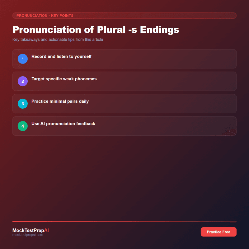 Pronunciation of Plural -s Endings infographic