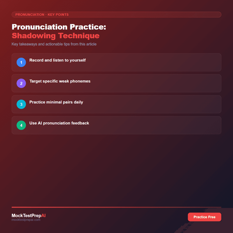 Pronunciation Practice: Shadowing Technique infographic