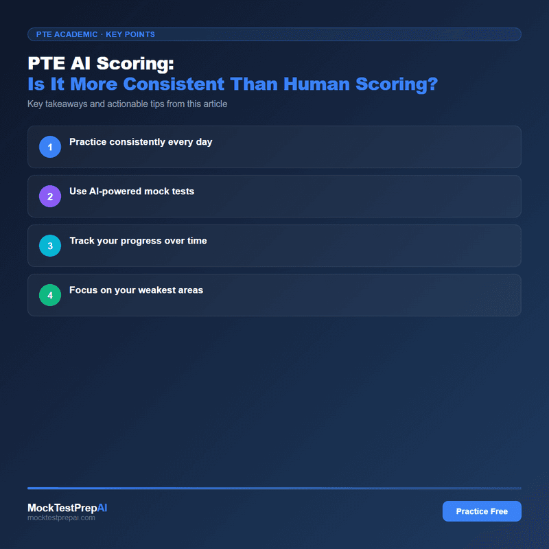 PTE AI Scoring: Is It More Consistent Than Human Scoring? infographic