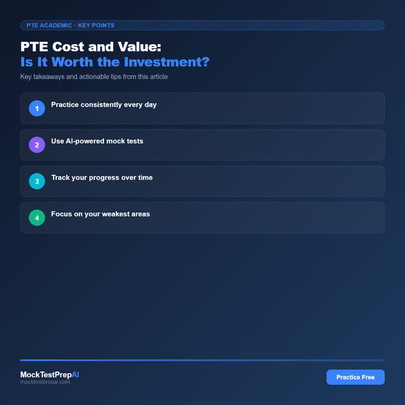 PTE Cost and Value: Is It Worth the Investment? infographic