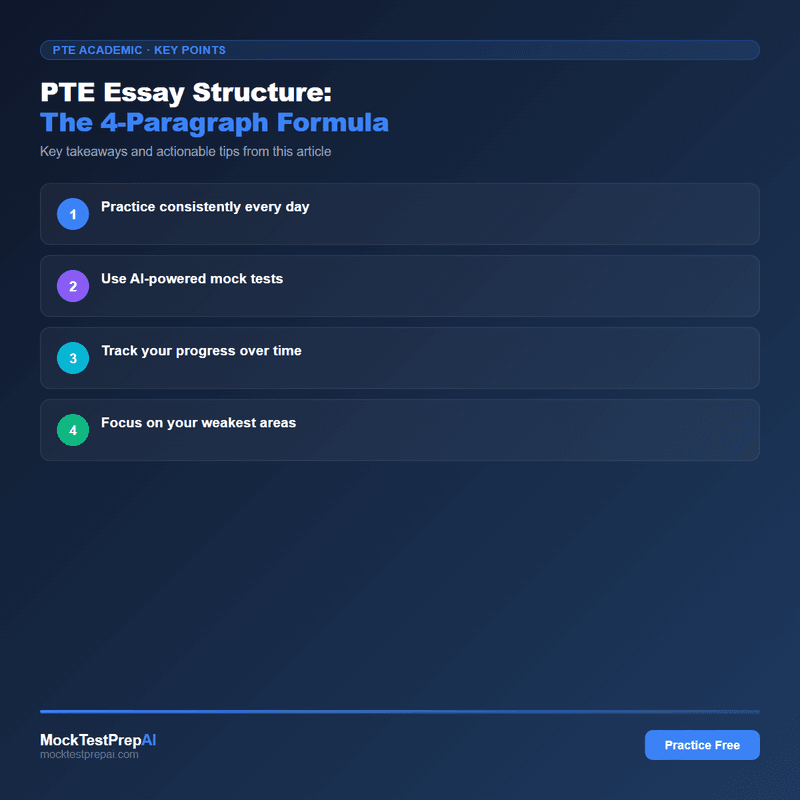 PTE Essay Structure: The 4-Paragraph Formula infographic