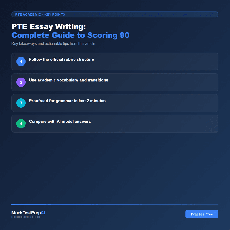PTE Essay Writing: Complete Guide to Scoring 90 infographic