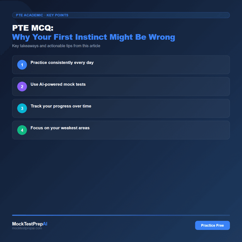 PTE MCQ: Why Your First Instinct Might Be Wrong infographic