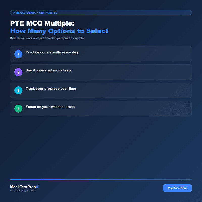 PTE MCQ Multiple: How Many Options to Select infographic