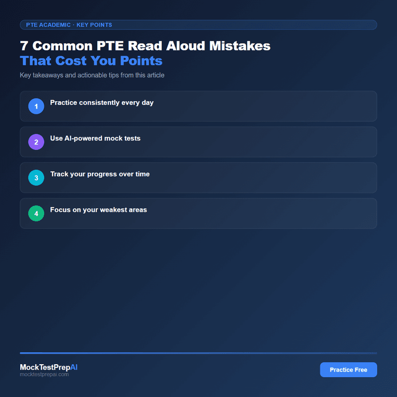 7 Common PTE Read Aloud Mistakes That Cost You Points infographic