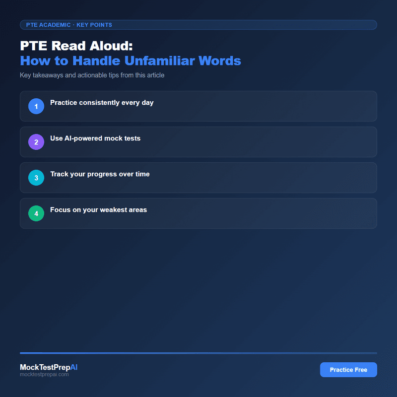 PTE Read Aloud: How to Handle Unfamiliar Words infographic