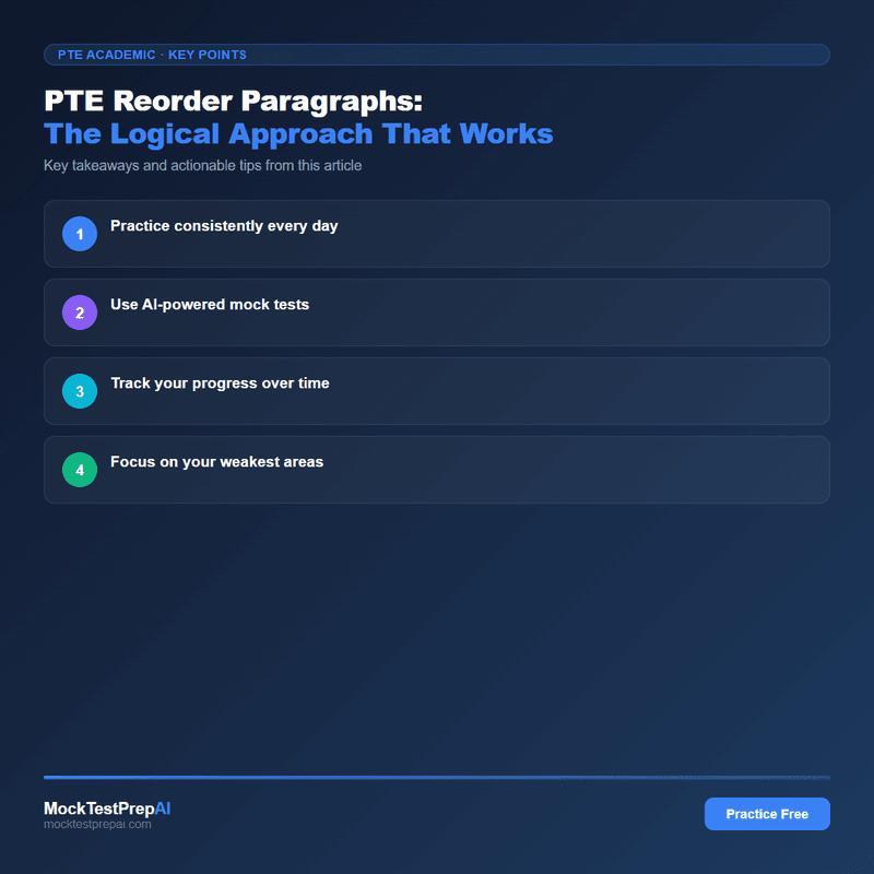 PTE Reorder Paragraphs: The Logical Approach That Works infographic