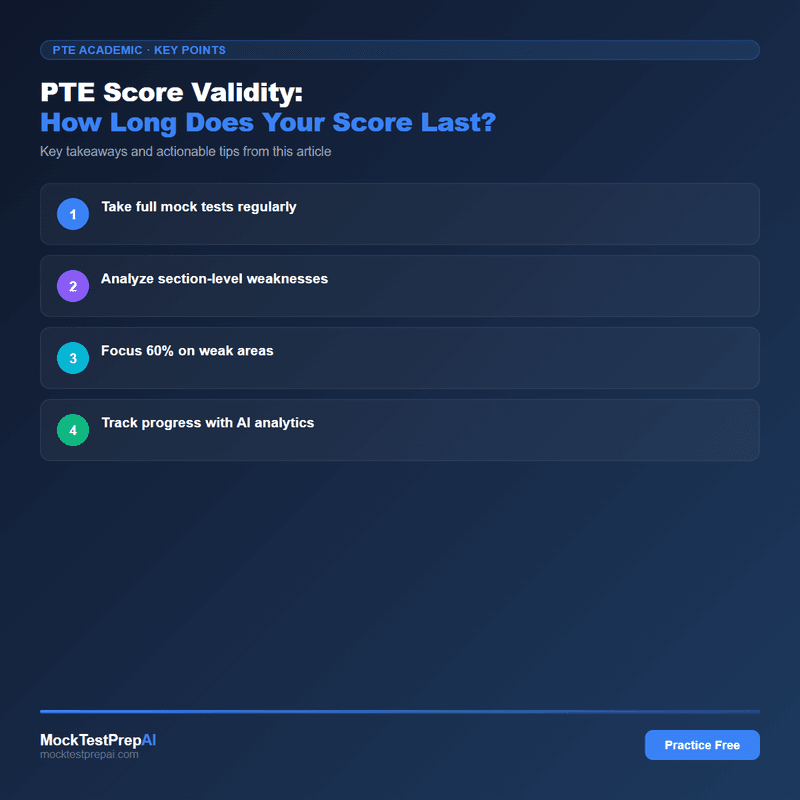 PTE Score Validity: How Long Does Your Score Last? infographic