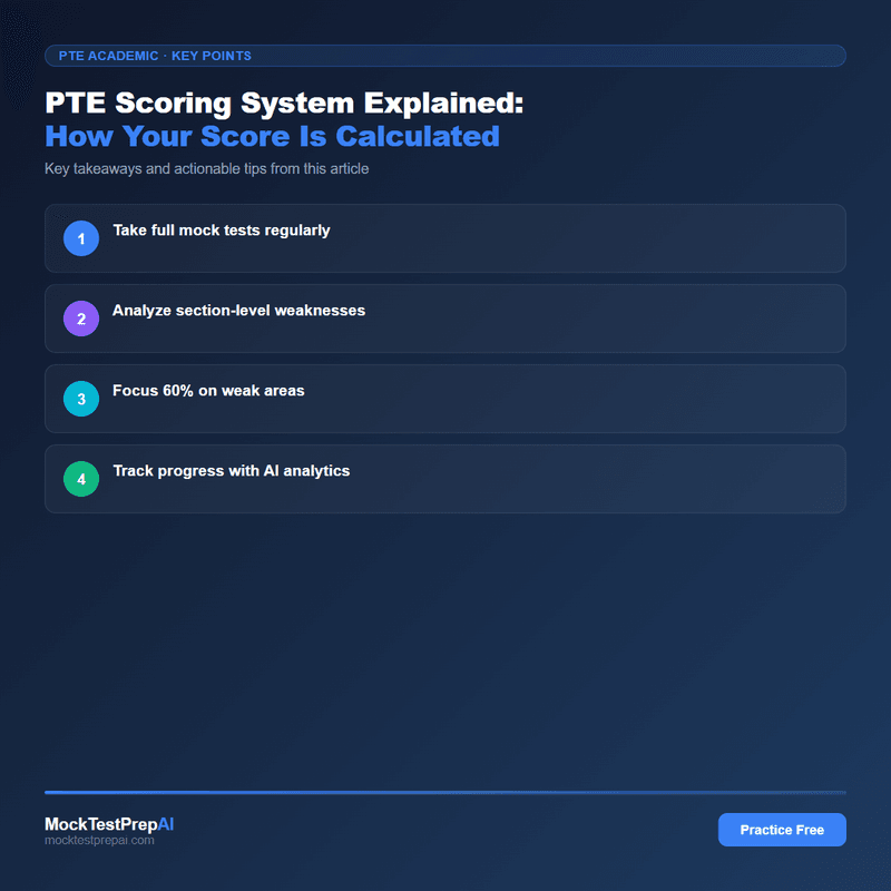 PTE Scoring System Explained: How Your Score Is Calculated infographic