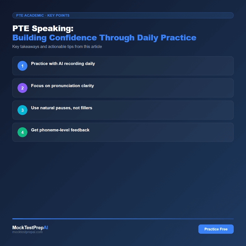 PTE Speaking: Building Confidence Through Daily Practice infographic