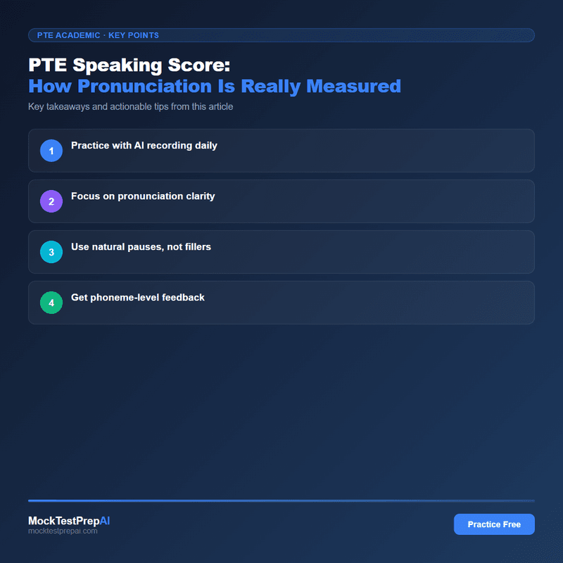 PTE Speaking Score: How Pronunciation Is Really Measured infographic