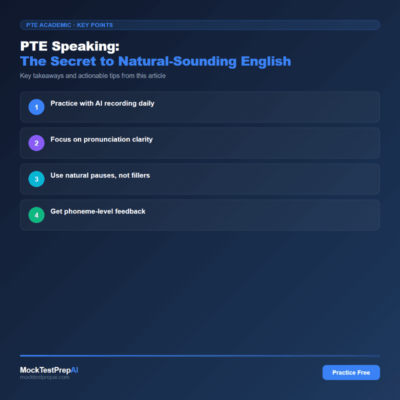PTE Speaking: The Secret to Natural-Sounding English infographic