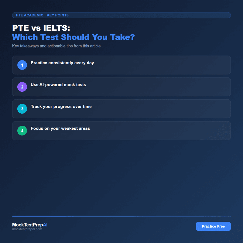 PTE vs IELTS: Which Test Should You Take? infographic