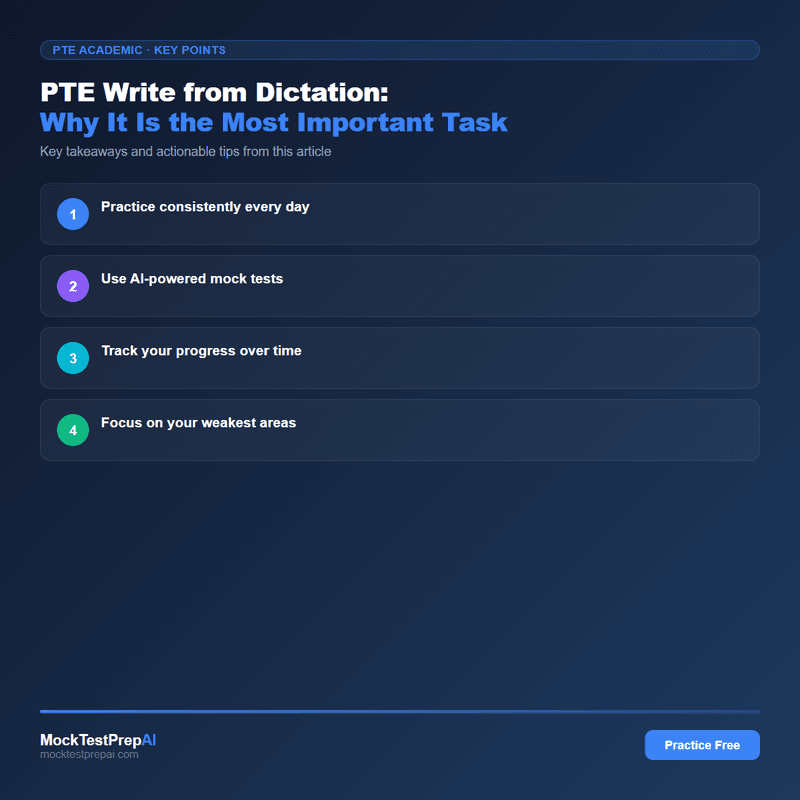 PTE Write from Dictation: Why It Is the Most Important Task infographic