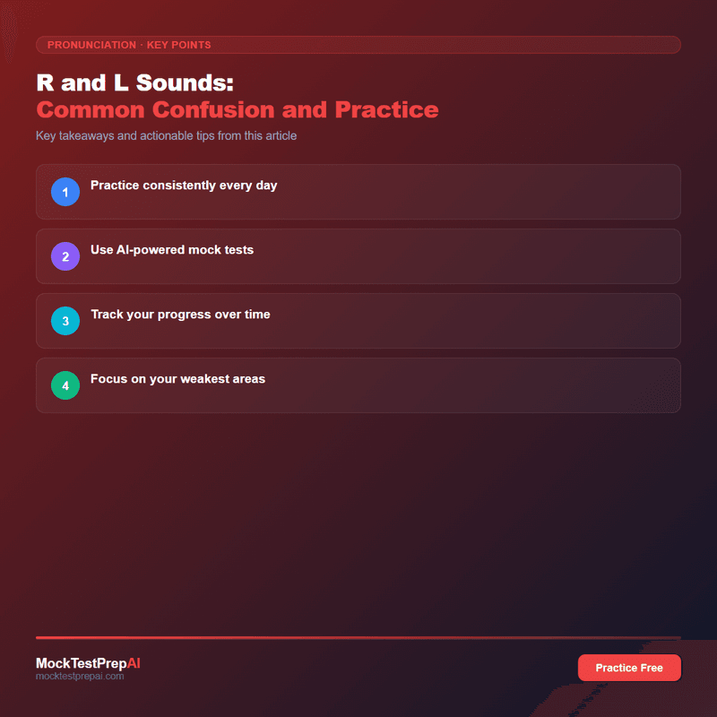 R and L Sounds: Common Confusion and Practice infographic