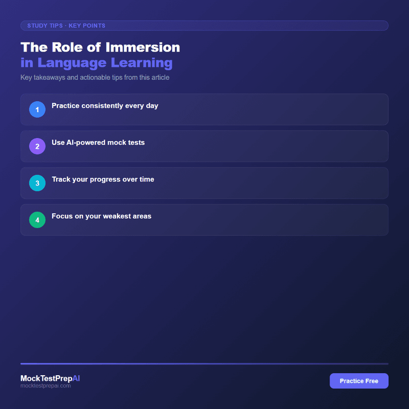 The Role of Immersion in Language Learning infographic