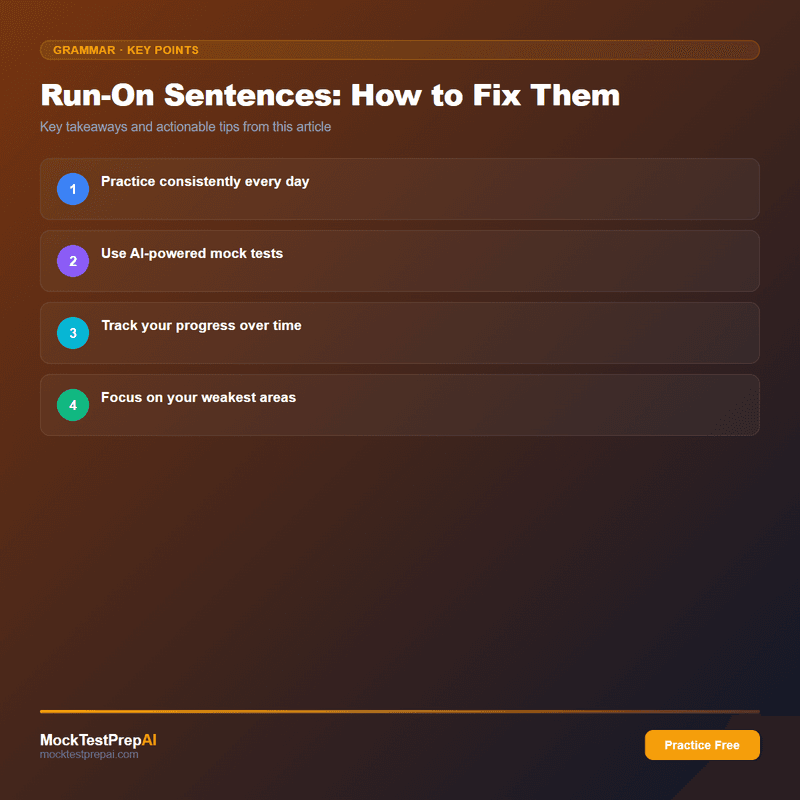 Run-On Sentences: How to Fix Them infographic
