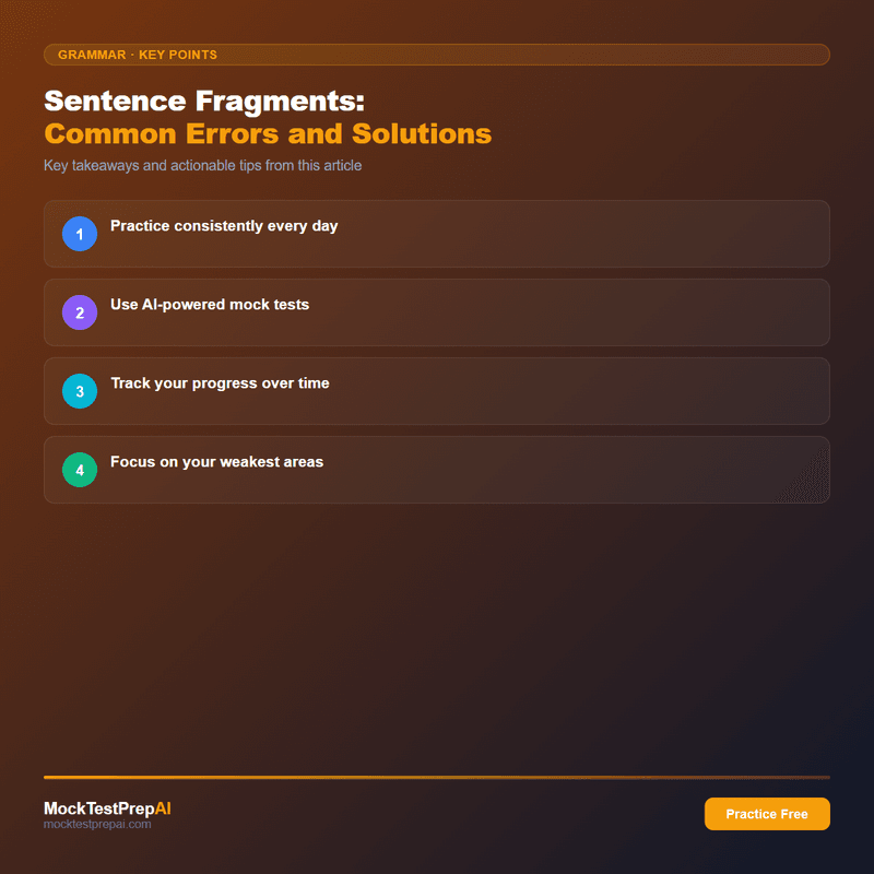 Sentence Fragments: Common Errors and Solutions infographic