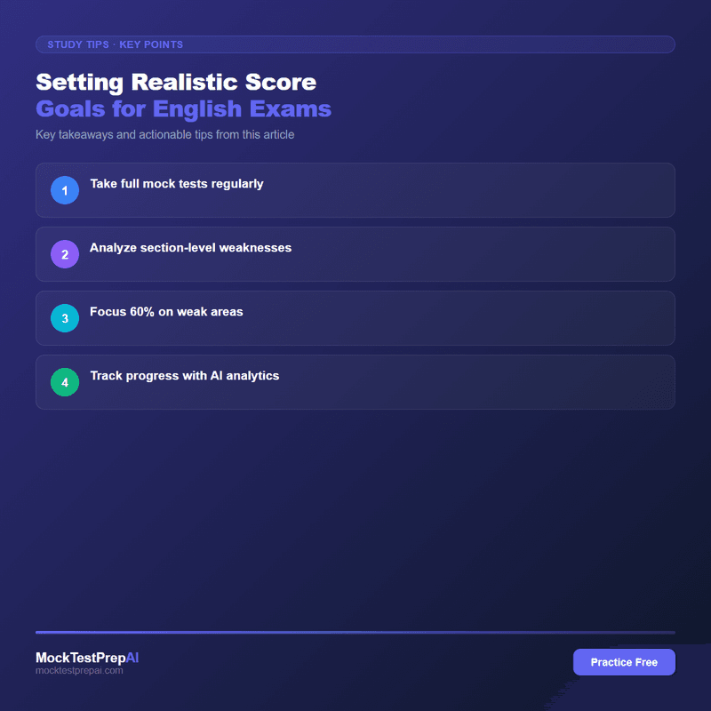 Setting Realistic Score Goals for English Exams infographic