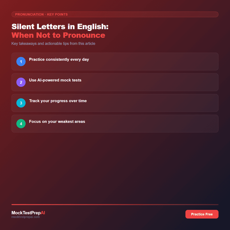Silent Letters in English: When Not to Pronounce infographic