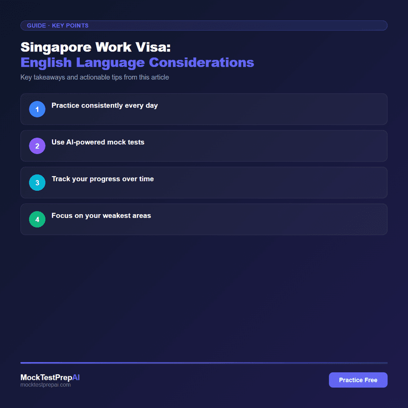 Singapore Work Visa: English Language Considerations infographic
