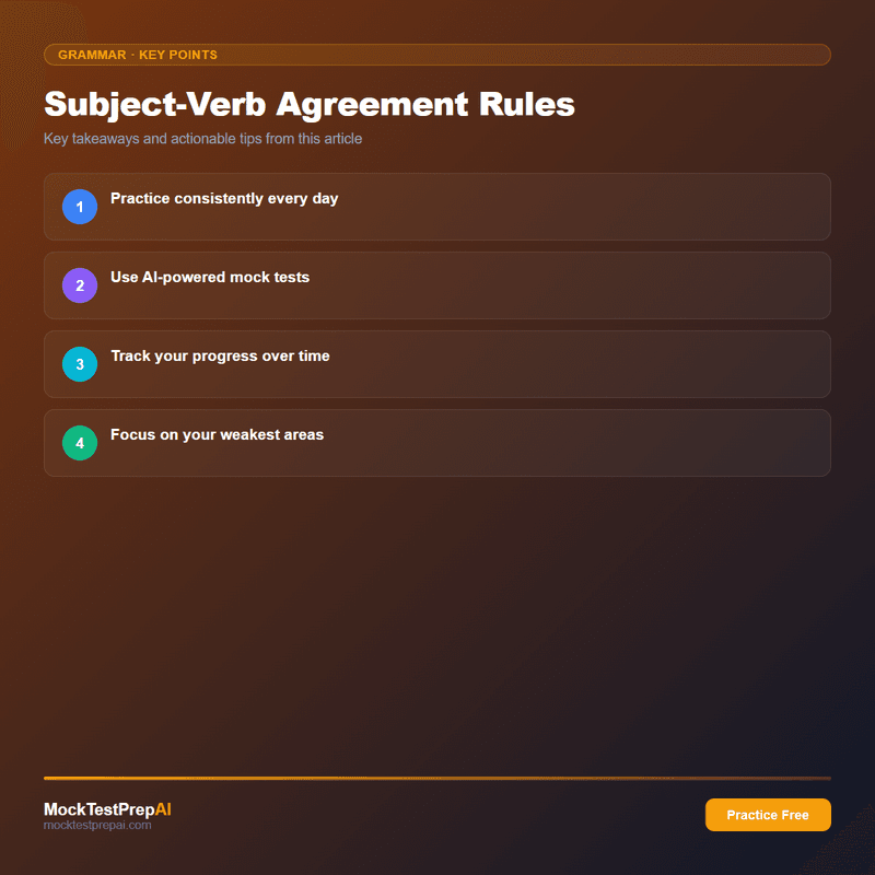 Subject-Verb Agreement Rules infographic
