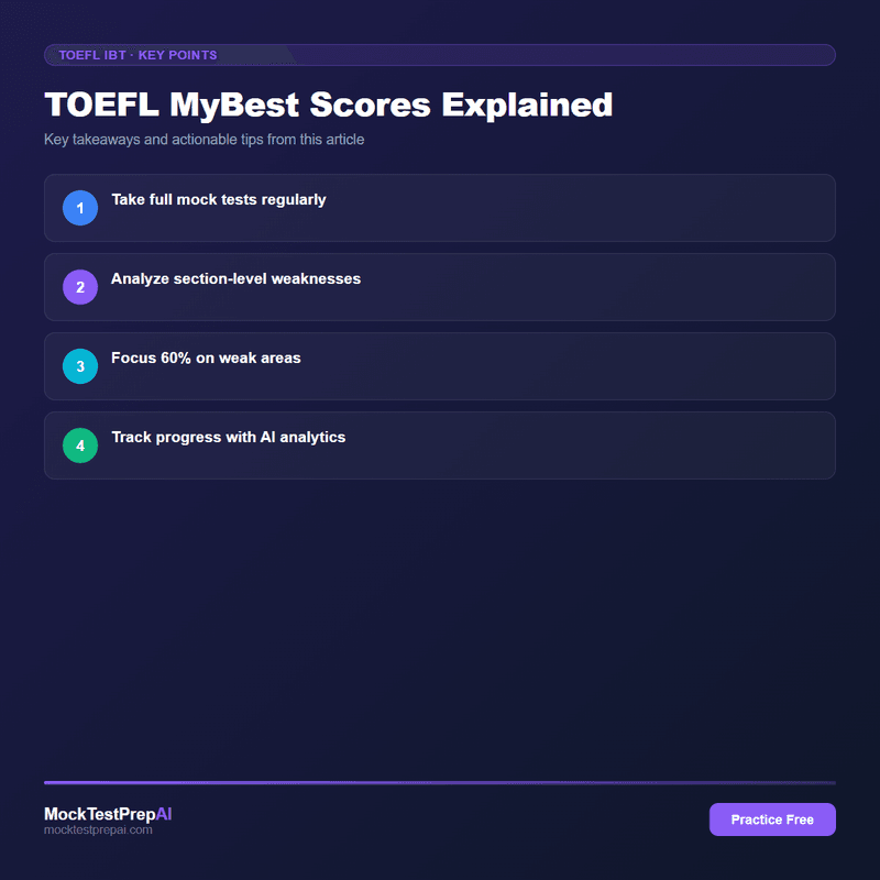 TOEFL MyBest Scores Explained infographic