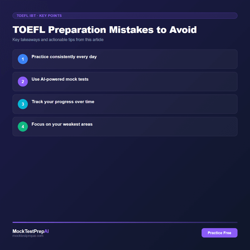 TOEFL Preparation Mistakes to Avoid infographic
