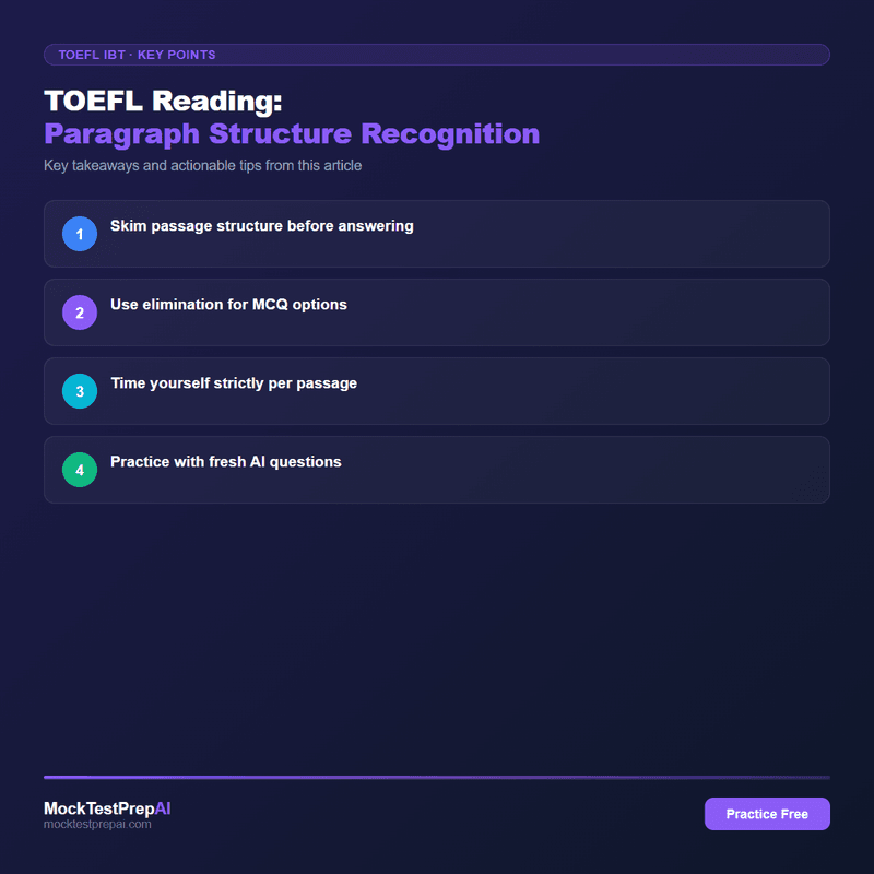 TOEFL Reading: Paragraph Structure Recognition infographic