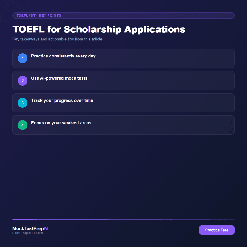 TOEFL for Scholarship Applications infographic
