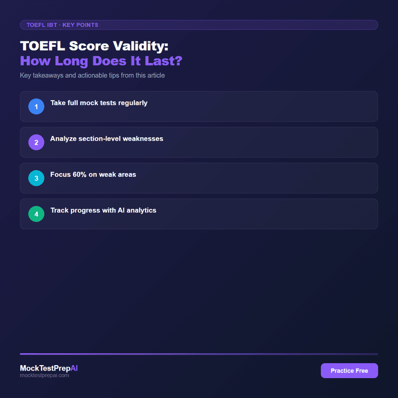 TOEFL Score Validity: How Long Does It Last? infographic