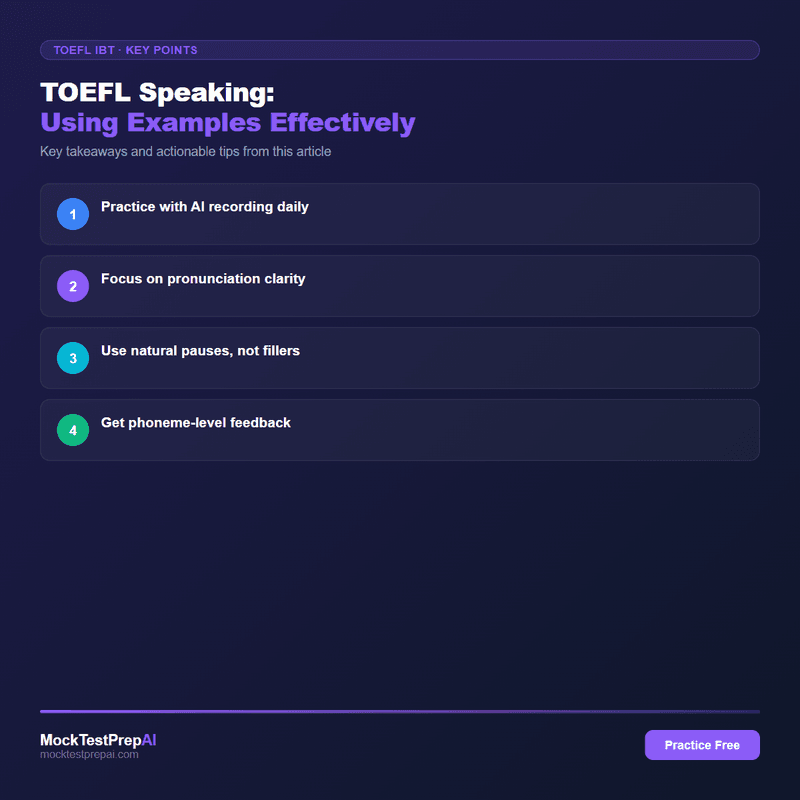 TOEFL Speaking: Using Examples Effectively infographic