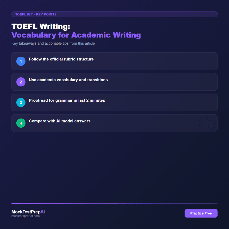 TOEFL Writing: Vocabulary for Academic Writing infographic