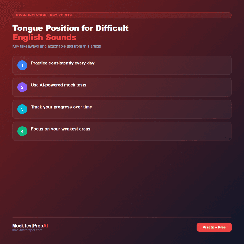 Tongue Position for Difficult English Sounds infographic