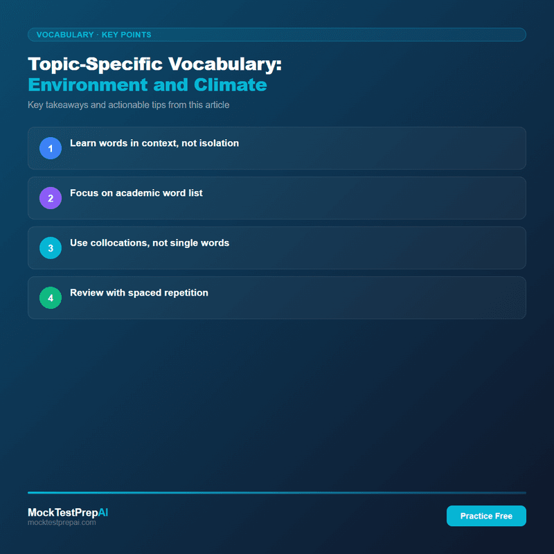 Topic-Specific Vocabulary: Environment and Climate infographic