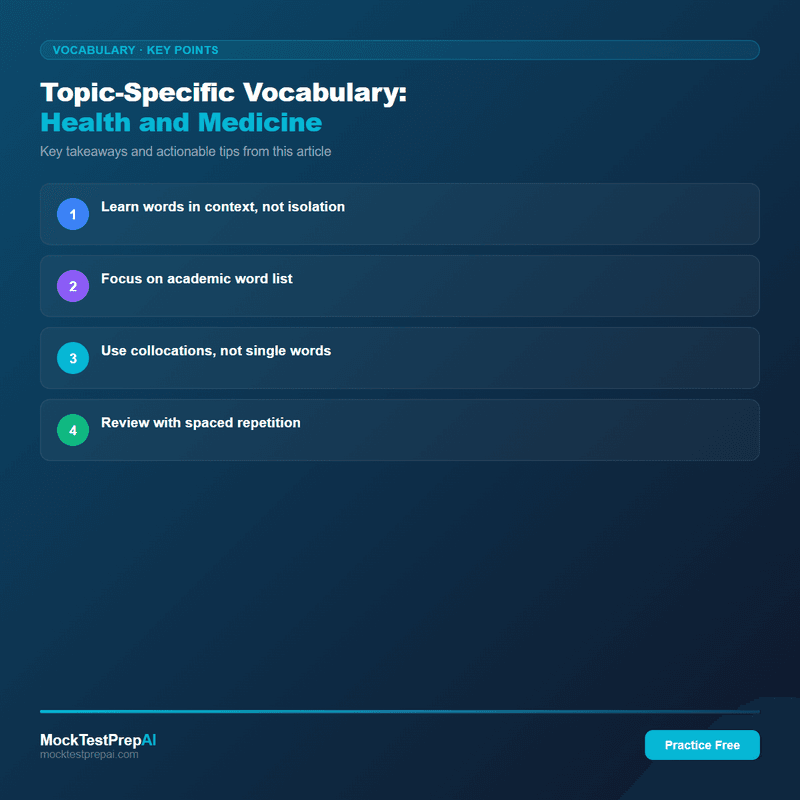 Topic-Specific Vocabulary: Health and Medicine infographic