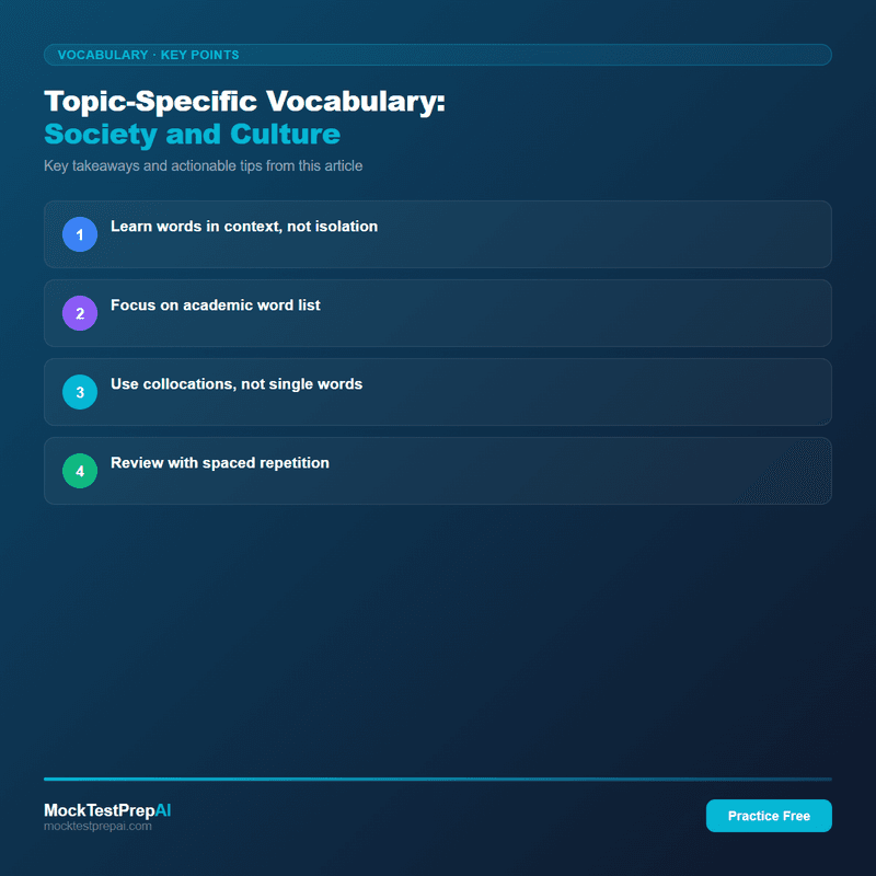 Topic-Specific Vocabulary: Society and Culture infographic