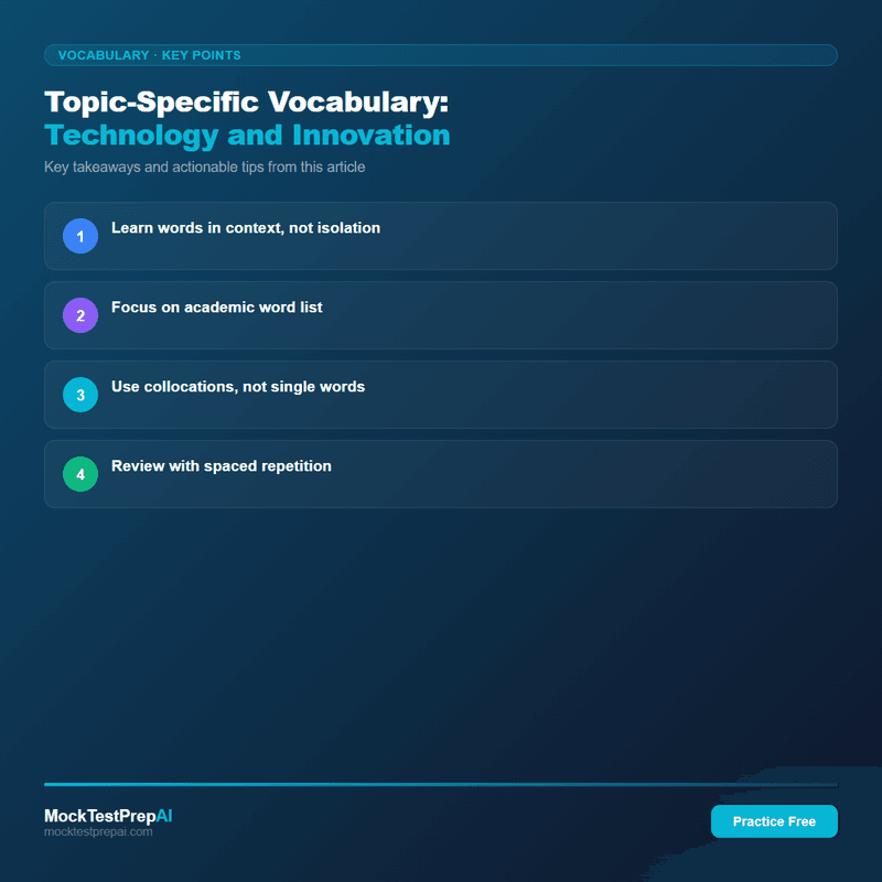 Topic-Specific Vocabulary: Technology and Innovation infographic