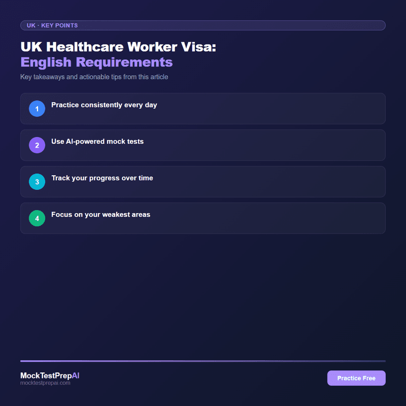 UK Healthcare Worker Visa: English Requirements infographic