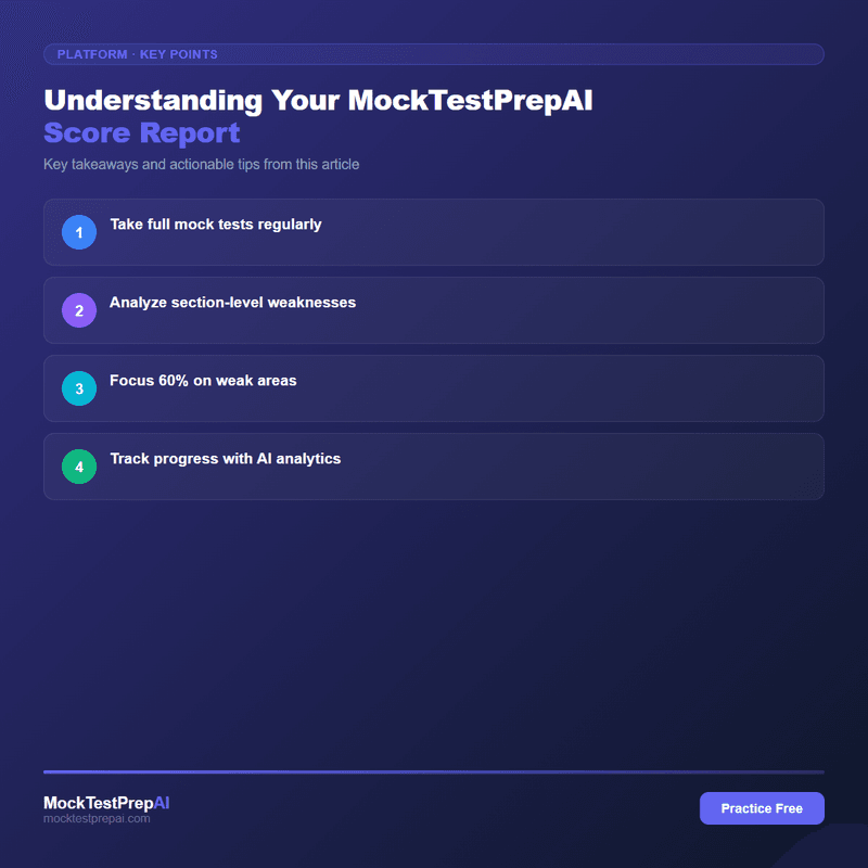 Understanding Your MockTestPrepAI Score Report infographic