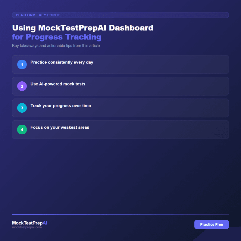 Using MockTestPrepAI Dashboard for Progress Tracking infographic
