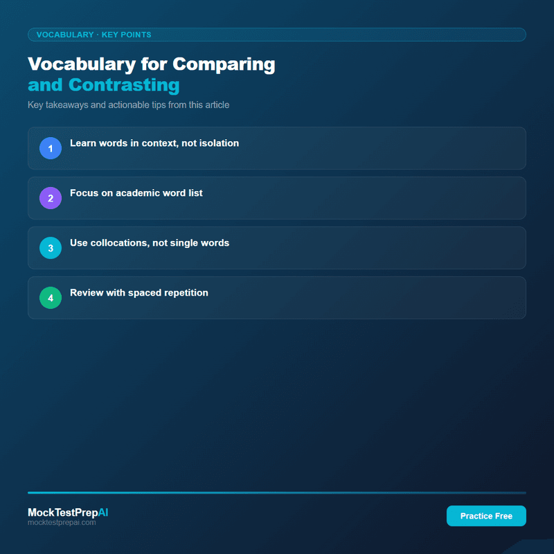Vocabulary for Comparing and Contrasting infographic