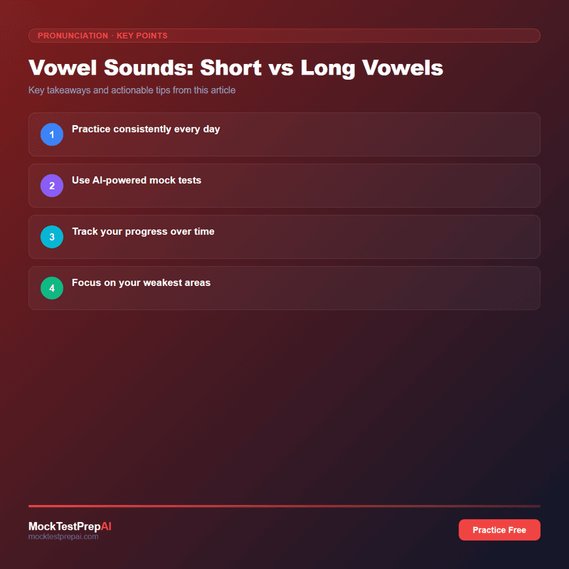 Vowel Sounds: Short vs Long Vowels infographic
