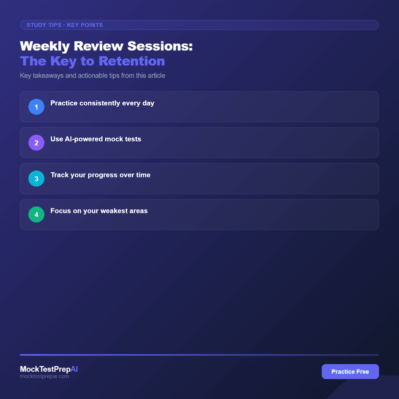 Weekly Review Sessions: The Key to Retention infographic
